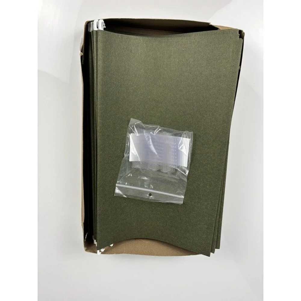 25 Pendaflex Legal Size Hanging File Folders Green 1/5 Cut Tabs Open Box